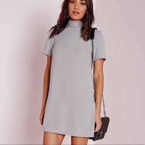 Missguided High Neck Short Sleeve Shift Dress